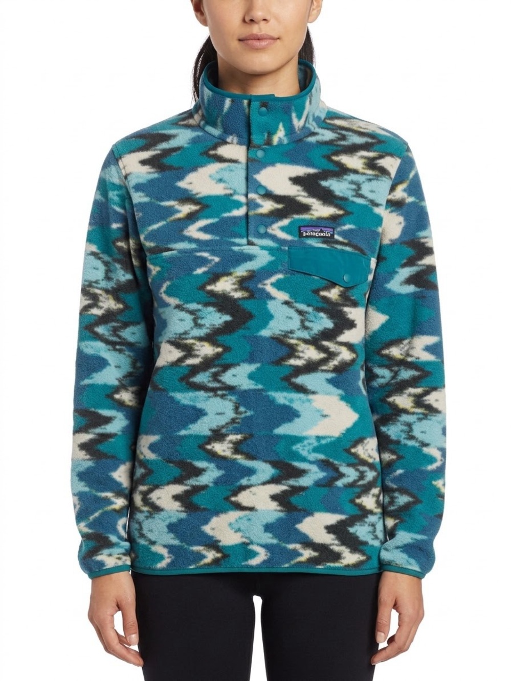 Patagonia Synchilla Snap-T Fleece Women M Trout Tales Elwha Blue FA17